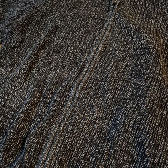 LL Bean Sweater Mens L Dark Gray Full Zip 0 YR26 Knit Ribbed Cardigan L Regular - Picture 2 of 9